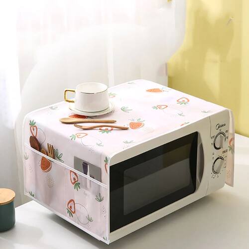 Waterproof Microwave Dust Cover Side Storage Household Print