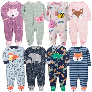 Baby Pajamas Zipper Fleece Newborn Girls Romper Warm Winter