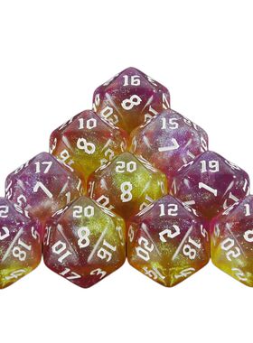 20 Sided Mixed Colours Polyhedral Dice Amazing Glitter
