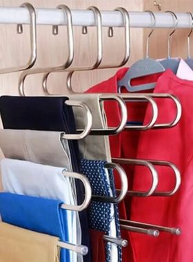 5 Layers Multi-functional Clothes Hangers Non-slip Pant Stor