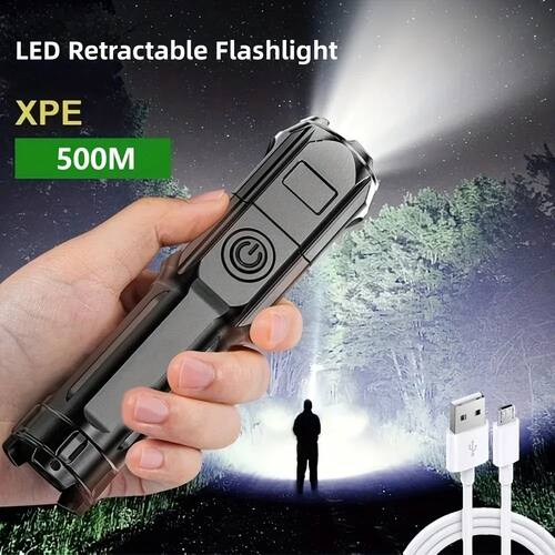 Super Bright LED Flashlight Multi-Functional Rechargeable To