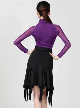 Women Latin Dance Skirt Adult Female Performance Sexy