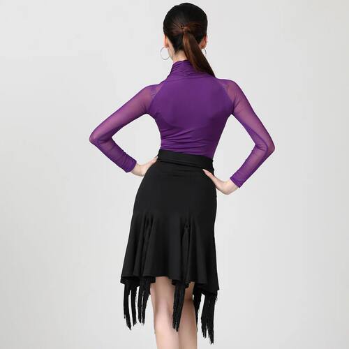 Women Latin Dance Skirt Adult Female Performance Sexy