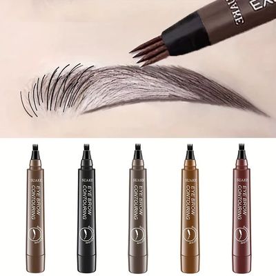 Waterproof Eyebrow Pen, Microblading Eyebrow Pencil With 4 S