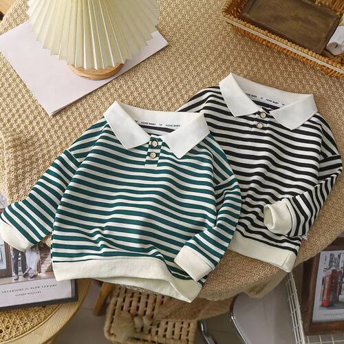 Boys Polo Shirts 2025 Autumn Winter Tops for Kids Long Sleev
