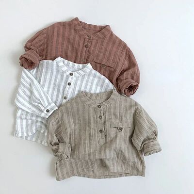 Trendy Japanese - Style Kids Shirt for 2025 Autumn