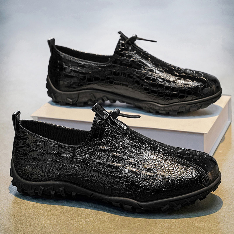 一脚蹬男鞋春季2026新款男士软底上班通勤豆豆鞋防水防滑厨师鞋子