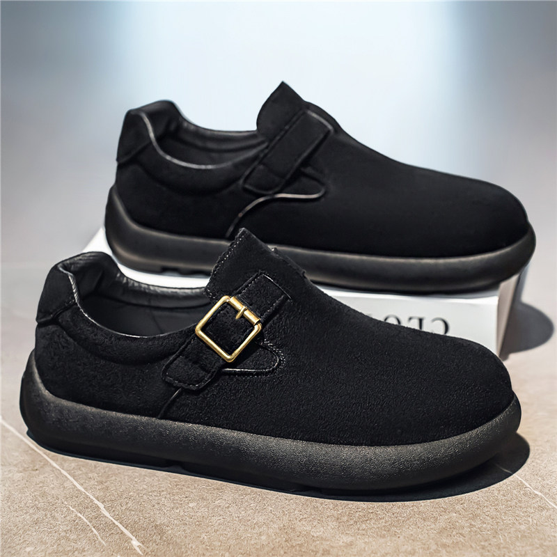 工作男鞋春季2026新款男士上班通勤百搭黑色休闲豆豆鞋一脚蹬板鞋,流行男鞋,单鞋,淘宝优惠券,粉丝福利购,淘宝优惠卷