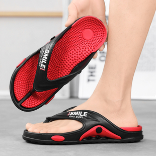 人字拖男夏季 外穿运动防滑踩屎感按摩拖鞋 男士 夏天海边沙滩凉鞋