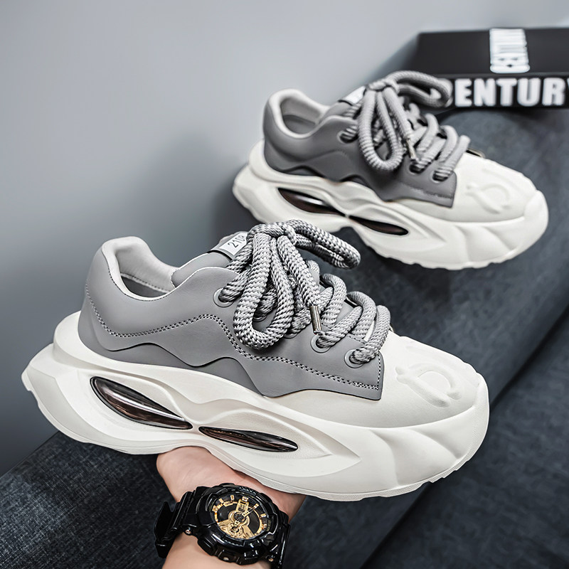 高级感男鞋春季2026新款小众厚底老爹鞋设计师潮牌休闲增高运动鞋