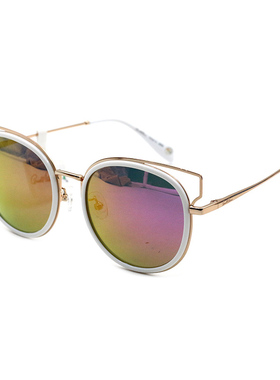 花雨伞墨镜女款韩版潮 复古原宿简约猫耳朵反光偏光太阳镜AP11696