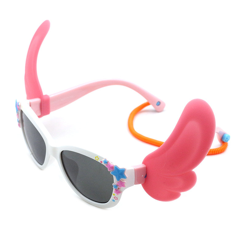 正品Anbay安比儿童太阳镜男女小孩宝宝带翅膀高清遮阳眼镜软墨镜