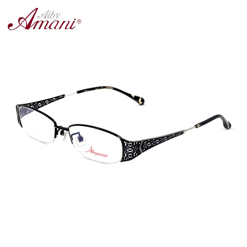 正品Aibyamani爱阿玛妮近视女款眼镜架半框 可配近视A7126