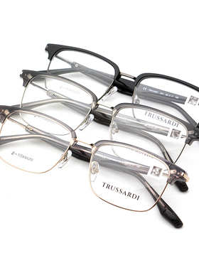 TRUSSARDI杜鲁萨迪眼镜韩复古大框眼镜框男女显瘦可配镜TSM1025T