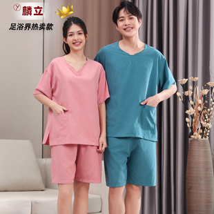 2025新款 桑拿服按摩足疗浴衣 足浴店纯棉汗蒸浴服男女大码 浴服男款