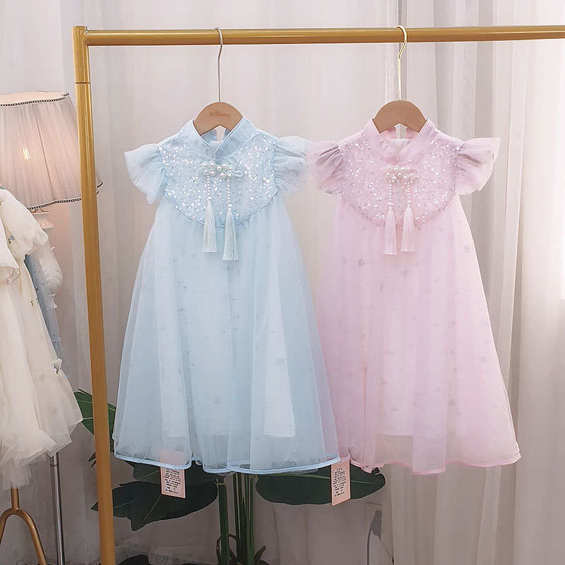 精品特价装女童公主裙夏季新款儿童夏装汉服纱裙洋气飞袖连衣裙