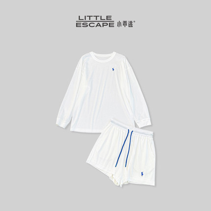 小乖逃韩系简约风刺绣休闲套装夏季显瘦防晒上衣短裤两件套TS8419