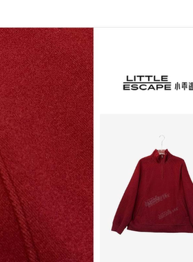 小乖逃时尚红色卫衣半拉链高领线条感设计纯色保暖冬季百搭S25759