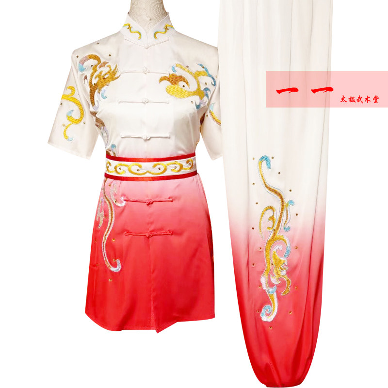 新款武术服装青少年武术长拳表演服刺绣花比赛服男女练功服演出服