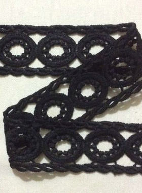 136D 优惠价 黑色丝线水溶花边 4cm宽3.8元1米