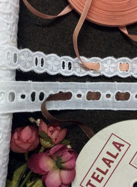 59D优惠价 客供 白色入 可窜丝带高支棉布绣2~2.5cm 2.6~2.8元1米