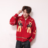 跳舞牛仔翻领开衫 VINTAGE圣诞红美式 阿美咔叽复古 cowichan毛衣