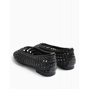 代购Topshop女女ALBA SHOES Ballet Ballet 黑色编织平底鞋
