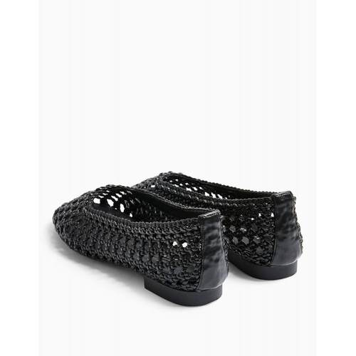 代购Topshop女女ALBA SHOES  Ballet Ballet 黑色编织平底鞋