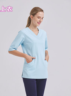 82004 新款洗手衣手术室隔离衣墨绿美容服月嫂服护士服