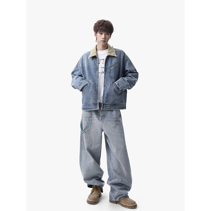 26/春季牛仔外套复古灯芯绒翻领休闲显瘦夹克外套男YY80-P105,男装工装外套,电商A330-1