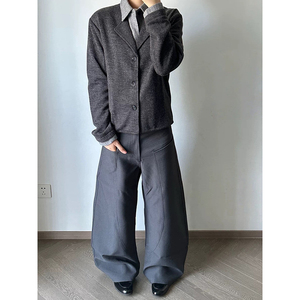 花纱麦穗提花撞色假两件拼接正肩针织开衫长袖 JK130-P88图片
