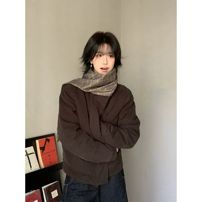 现货~军款AF仿兔毛重水洗立领夹克棉服座山雕外套冬Y33-P138,男装夹克,电商A330-1
