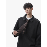 美式复古宽松polo翻领卫衣外套头男女潮流PL50-P68送领带，女装短外套，电商A330-1