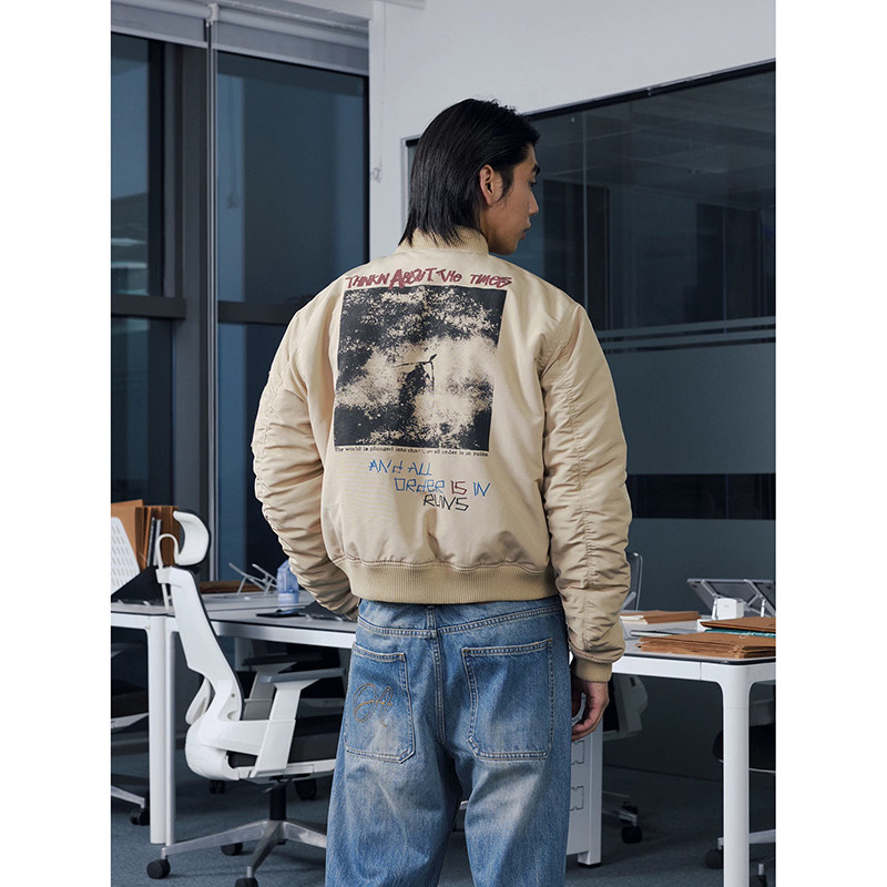 25/冬季~棒球复古boxy飞行夹克棉服外套秋冬Y30-P128,男装夹克,电商A330-1