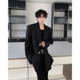 24/秋季高级解构pu皮拼接西服外套男XZ07-P118控148，男装西服，电商A330-1