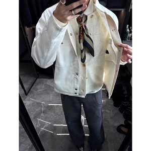 夹克男款春季潮牌高级感cleanfit帆布短款外套 JK52-P75，男装夹克，电商A330-1