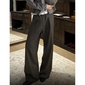 26/春 爆 千鸟格打褶微阔A字休闲长裤西裤 K0220-P68 M-2XL，男装西裤，电商A330-1