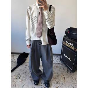 现货~泡泡纱美式条纹衬衫男  CS34-P55图片