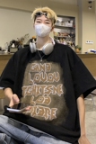 ~港风宽松麂皮绒发泡宽松印花短袖T恤S10-P45，男装T恤，电商A330-1