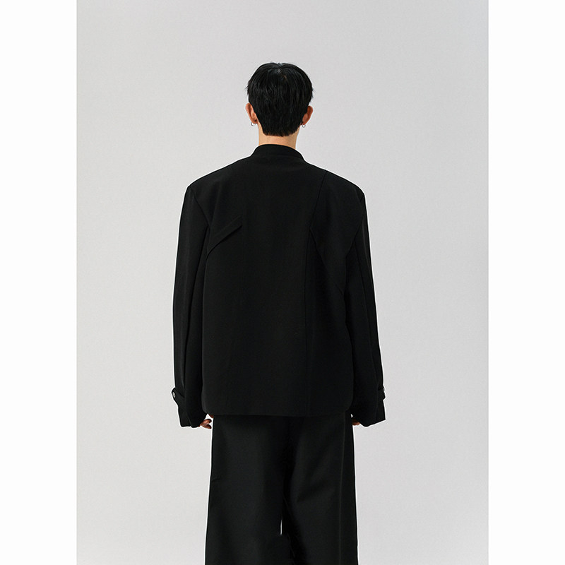 解构活页设计斜门襟不对称新中式垫肩夹克XZ12-P108,男装夹克,电商A330-1