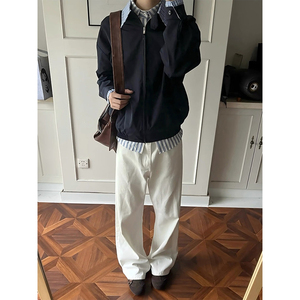 老钱风假两件哈灵顿夹克外套男 JK121-P108图片