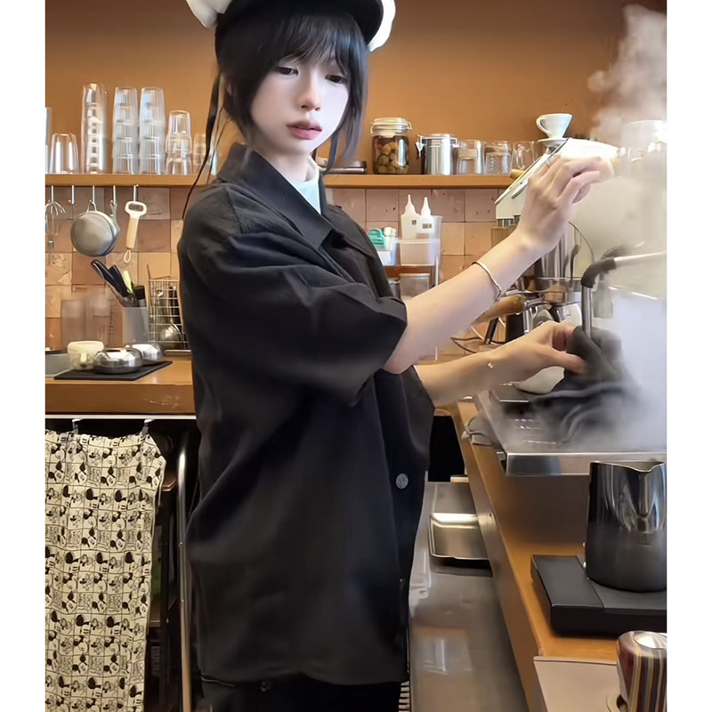 潮流~亚麻竹节肌理几何解构多形态击剑短袖衬衫CS26-P68,男装T恤,电商A330-1