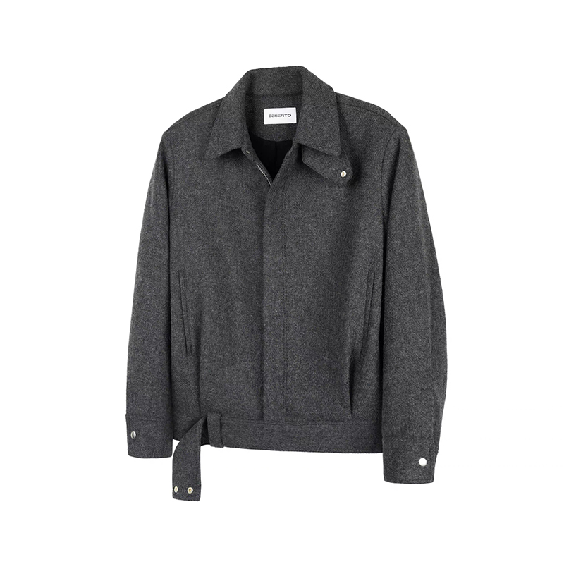 25/冬季~人字纹可调节下摆领型绑带夹克暖绒内里秋冬YY72-P128，男装夹克，电商A330-1