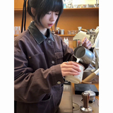 谷仓夹克男春秋水洗做旧巴恩风拼接皮领短款工装外套JK99-P118，男装夹克，电商A330-1