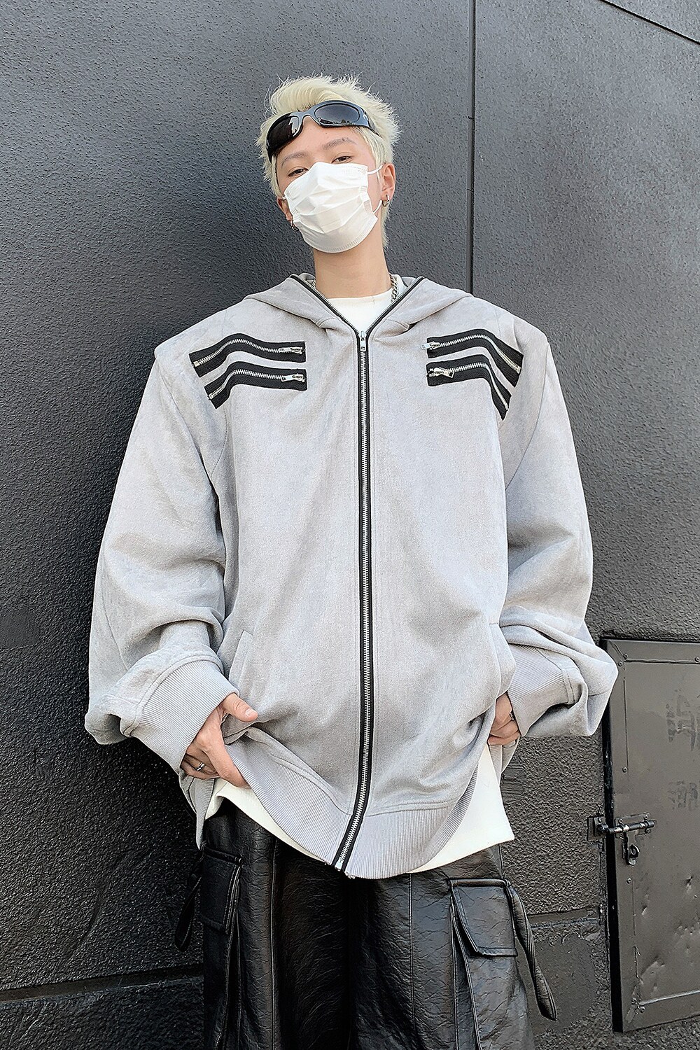 ~高街拉链卫衣潮流美式垫肩连帽夹克W010-P78控98,男装夹克,电商A330-1