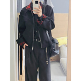 25/分割活页定染油画内里撞色哈灵顿老钱立领夹克JK129-P118，男装夹克，电商A330-1