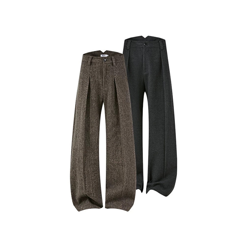 26/春千鸟格打褶微阔A字休闲长裤西裤K0220-P68M-2XL，男装西裤，电商A330-1