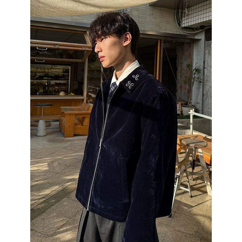 石丝绒简约高级夹克外套YY92-P108，男装夹克，电商A330-1