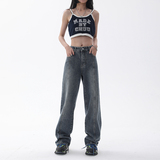 ~美式高街牛仔裤女春秋直筒中性拖地裤K002-P60控78，女装牛仔裤，电商A330-1