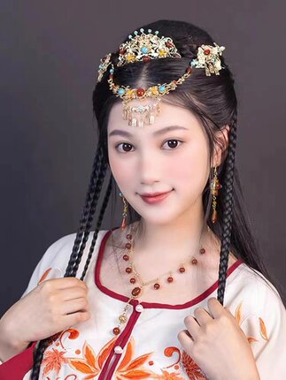 汉服发饰古风藏风元素收拾百搭旅游日常发饰额饰对夹套装少女仙气